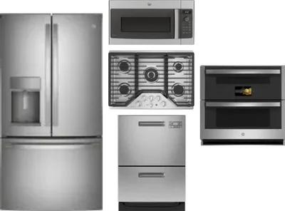 5 Piece Package Includes Refrigerator, Cooktop, Wall Oven, Microwave And Dishwasher